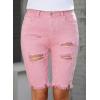 image:imageSidefeel Womens Bermuda Shorts Raw Hem Summer Denim Pants Zimbaplatinum Jean ShortsPink