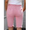 image:imageSidefeel Womens Bermuda Shorts Raw Hem Summer Denim Pants Zimbaplatinum Jean ShortsPink