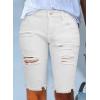 image:imageSidefeel Womens Bermuda Shorts Raw Hem Summer Denim Pants Zimbaplatinum Jean ShortsWhite