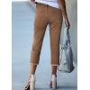 image:imageSidefeel Womens Brown Jeans Capri Denim Pants High Waisted Stretchy Straight Legs Summer Trousers Size 16