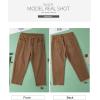 image:imageSidefeel Womens Brown Jeans Capri Denim Pants High Waisted Stretchy Straight Legs Summer Trousers Size 16