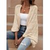 image:imageSidefeel Womens Crochet Oversized Cardigan Sweaters Spring Hollow Out Long Batwing Sleeve Summer Shrugs Lightweight SweaterApricot