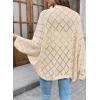 image:imageSidefeel Womens Crochet Oversized Cardigan Sweaters Spring Hollow Out Long Batwing Sleeve Summer Shrugs Lightweight SweaterApricot