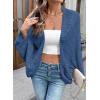 image:imageSidefeel Womens Crochet Oversized Cardigan Sweaters Spring Hollow Out Long Batwing Sleeve Summer Shrugs Lightweight SweaterAshleigh Blue