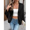 image:imageSidefeel Womens Crochet Oversized Cardigan Sweaters Spring Hollow Out Long Batwing Sleeve Summer Shrugs Lightweight SweaterBlack