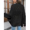 image:imageSidefeel Womens Crochet Oversized Cardigan Sweaters Spring Hollow Out Long Batwing Sleeve Summer Shrugs Lightweight SweaterBlack