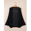 image:imageSidefeel Womens Crochet Oversized Cardigan Sweaters Spring Hollow Out Long Batwing Sleeve Summer Shrugs Lightweight SweaterBlack