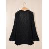 image:imageSidefeel Womens Crochet Oversized Cardigan Sweaters Spring Hollow Out Long Batwing Sleeve Summer Shrugs Lightweight SweaterBlack