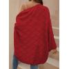 image:imageSidefeel Womens Crochet Oversized Cardigan Sweaters Spring Hollow Out Long Batwing Sleeve Summer Shrugs Lightweight SweaterBurgundy