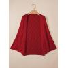 image:imageSidefeel Womens Crochet Oversized Cardigan Sweaters Spring Hollow Out Long Batwing Sleeve Summer Shrugs Lightweight SweaterBurgundy