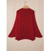 image:imageSidefeel Womens Crochet Oversized Cardigan Sweaters Spring Hollow Out Long Batwing Sleeve Summer Shrugs Lightweight SweaterBurgundy