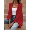 image:imageSidefeel Womens Crochet Oversized Cardigan Sweaters Spring Hollow Out Long Batwing Sleeve Summer Shrugs Lightweight SweaterBurgundy