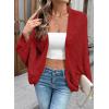 image:imageSidefeel Womens Crochet Oversized Cardigan Sweaters Spring Hollow Out Long Batwing Sleeve Summer Shrugs Lightweight SweaterBurgundy