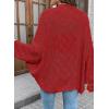 image:imageSidefeel Womens Crochet Oversized Cardigan Sweaters Spring Hollow Out Long Batwing Sleeve Summer Shrugs Lightweight SweaterBurgundy