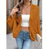 image:imageSidefeel Womens Crochet Oversized Cardigan Sweaters Spring Hollow Out Long Batwing Sleeve Summer Shrugs Lightweight SweaterGinger Yellow