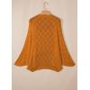 image:imageSidefeel Womens Crochet Oversized Cardigan Sweaters Spring Hollow Out Long Batwing Sleeve Summer Shrugs Lightweight SweaterGinger Yellow