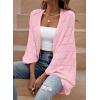 image:imageSidefeel Womens Crochet Oversized Cardigan Sweaters Spring Hollow Out Long Batwing Sleeve Summer Shrugs Lightweight SweaterPink