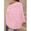 image:imageSidefeel Womens Crochet Oversized Cardigan Sweaters Spring Hollow Out Long Batwing Sleeve Summer Shrugs Lightweight SweaterPink
