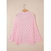 image:imageSidefeel Womens Crochet Oversized Cardigan Sweaters Spring Hollow Out Long Batwing Sleeve Summer Shrugs Lightweight SweaterPink