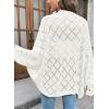 image:imageSidefeel Womens Crochet Oversized Cardigan Sweaters Spring Hollow Out Long Batwing Sleeve Summer Shrugs Lightweight SweaterWhite