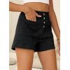 image:imageSidefeel Womens Jean Shorts Button Fly Stretchy High Waisted Summer Outfit Denim ShortsBlack