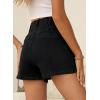image:imageSidefeel Womens Jean Shorts Button Fly Stretchy High Waisted Summer Outfit Denim ShortsBlack