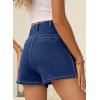 image:imageSidefeel Womens Jean Shorts Button Fly Stretchy High Waisted Summer Outfit Denim ShortsBlue
