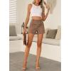 image:imageSidefeel Womens Jean Shorts Button Fly Stretchy High Waisted Summer Outfit Denim ShortsBrown