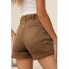 image:imageSidefeel Womens Jean Shorts Button Fly Stretchy High Waisted Summer Outfit Denim ShortsBrown