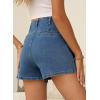 image:imageSidefeel Womens Jean Shorts Button Fly Stretchy High Waisted Summer Outfit Denim ShortsDark Blue
