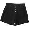 image:imageSidefeel Womens Jean Shorts Button Fly Stretchy High Waisted Summer Outfit Denim ShortsDeep Black