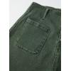 image:imageSidefeel Womens Jean Shorts Button Fly Stretchy High Waisted Summer Outfit Denim ShortsGreen
