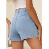 image:imageSidefeel Womens Jean Shorts Button Fly Stretchy High Waisted Summer Outfit Denim ShortsIceland Blue