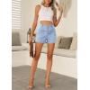 image:imageSidefeel Womens Jean Shorts Button Fly Stretchy High Waisted Summer Outfit Denim ShortsIceland Blue