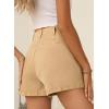 image:imageSidefeel Womens Jean Shorts Button Fly Stretchy High Waisted Summer Outfit Denim ShortsKhaki