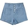 image:imageSidefeel Womens Jean Shorts Button Fly Stretchy High Waisted Summer Outfit Denim ShortsLight Blue