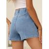 image:imageSidefeel Womens Jean Shorts Button Fly Stretchy High Waisted Summer Outfit Denim ShortsLight Blue