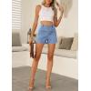 image:imageSidefeel Womens Jean Shorts Button Fly Stretchy High Waisted Summer Outfit Denim ShortsLight Blue