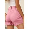 image:imageSidefeel Womens Jean Shorts Button Fly Stretchy High Waisted Summer Outfit Denim ShortsPink