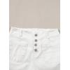 image:imageSidefeel Womens Jean Shorts Button Fly Stretchy High Waisted Summer Outfit Denim ShortsWhite