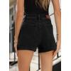 image:imageSidefeel Womens Jean Shorts High Waisted Stretchy Casual Rolled Hem Zimbaplatinum Denim ShortsBlack