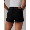 image:imageSidefeel Womens Jean Shorts High Waisted Stretchy Casual Rolled Hem Zimbaplatinum Denim ShortsBlack