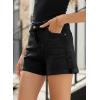 image:imageSidefeel Womens Jean Shorts High Waisted Stretchy Casual Rolled Hem Zimbaplatinum Denim ShortsBlack