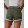 image:imageSidefeel Womens Jean Shorts High Waisted Stretchy Casual Rolled Hem Zimbaplatinum Denim ShortsGreen