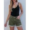 image:imageSidefeel Womens Jean Shorts High Waisted Stretchy Casual Rolled Hem Zimbaplatinum Denim ShortsGreen