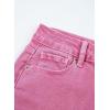 image:imageSidefeel Womens Jean Shorts High Waisted Stretchy Casual Rolled Hem Zimbaplatinum Denim ShortsHot Pink