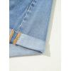 image:imageSidefeel Womens Jean Shorts High Waisted Stretchy Casual Rolled Hem Zimbaplatinum Denim ShortsLight Blue