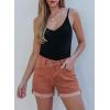 image:imageSidefeel Womens Jean Shorts High Waisted Stretchy Casual Rolled Hem Zimbaplatinum Denim ShortsMineral Red