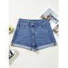 image:imageSidefeel Womens Jean Shorts High Waisted Stretchy Casual Rolled Hem Zimbaplatinum Denim ShortsSky Blue