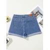 image:imageSidefeel Womens Jean Shorts High Waisted Stretchy Casual Rolled Hem Zimbaplatinum Denim ShortsSky Blue